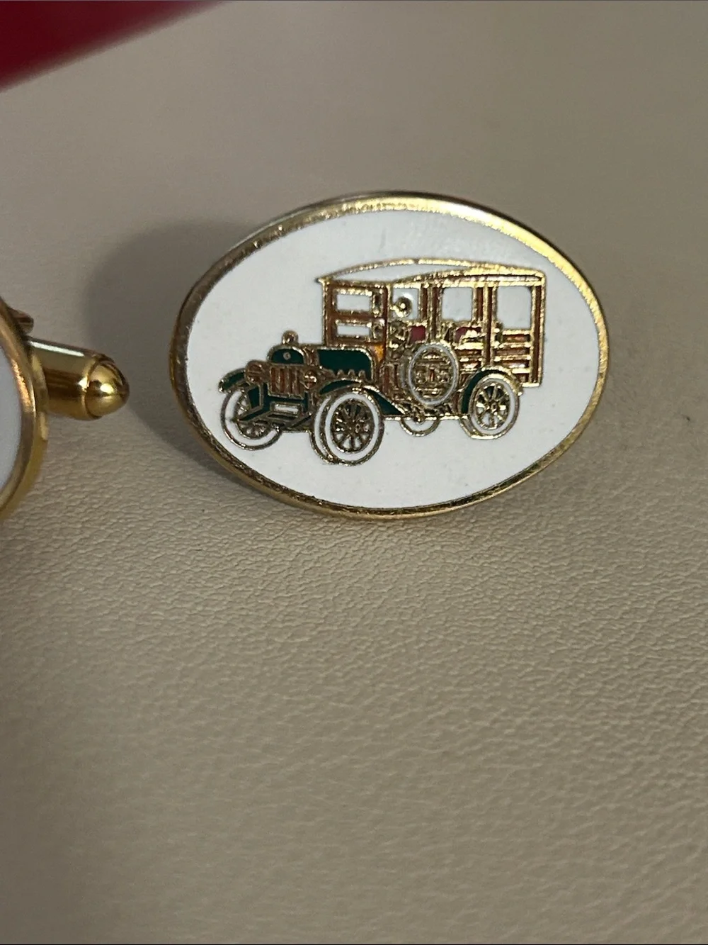 Vintage 1970’s Avon Enameled Antique Automobiles Cuff Links